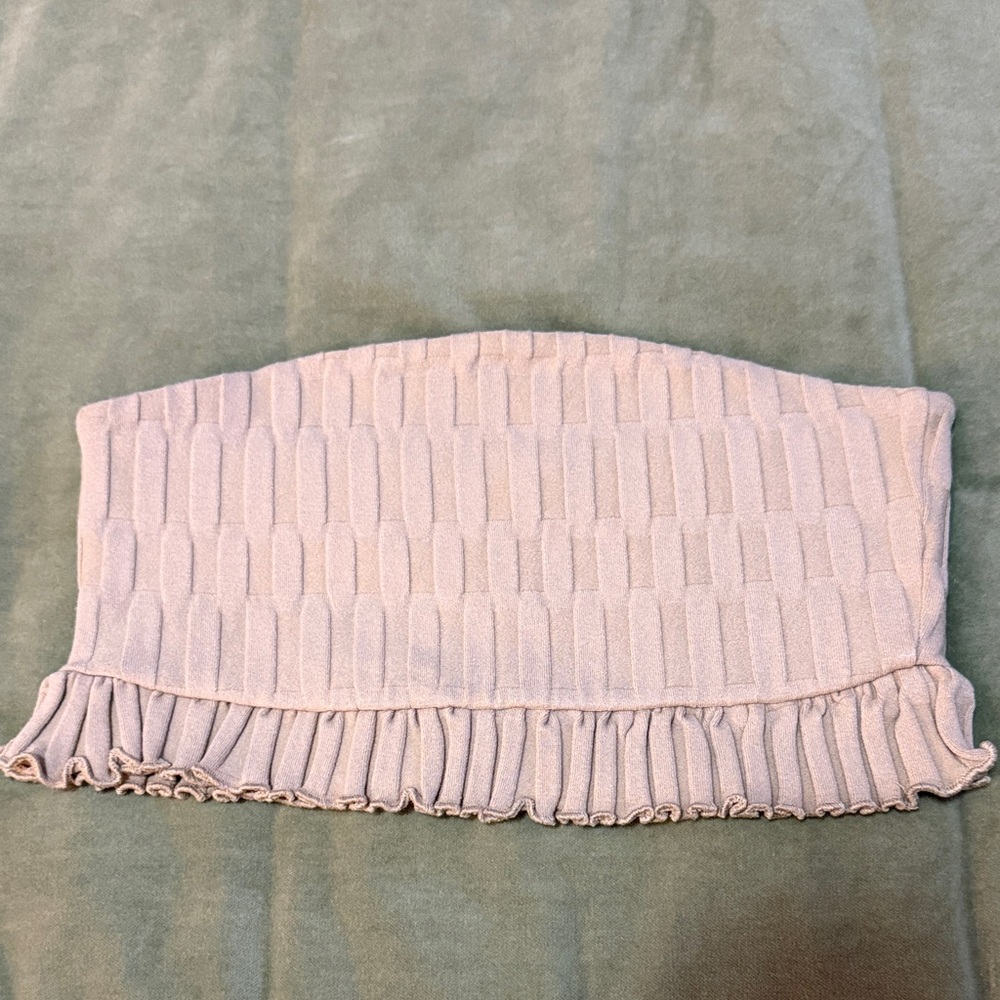 Zara Blush Strapless Ruffle Bandeau
